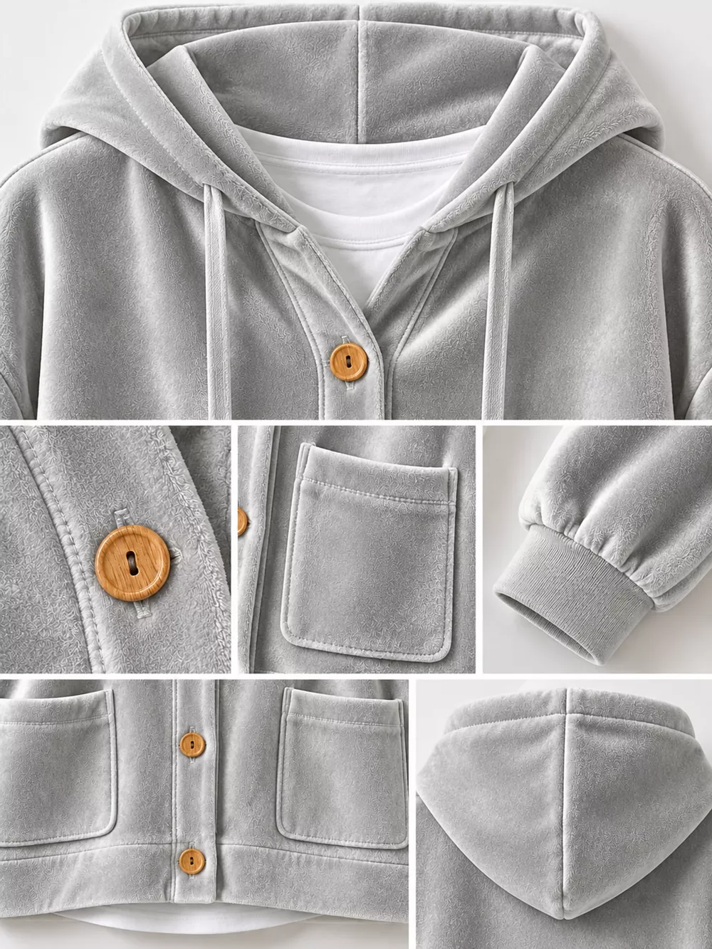 Full Size Velvet Dropped Shoulder Hoodie Plus Size, image 48