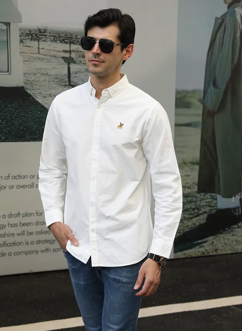 Men's Full Size Button-Down Shirt with Embroidered Detail Plus Size, image 5
