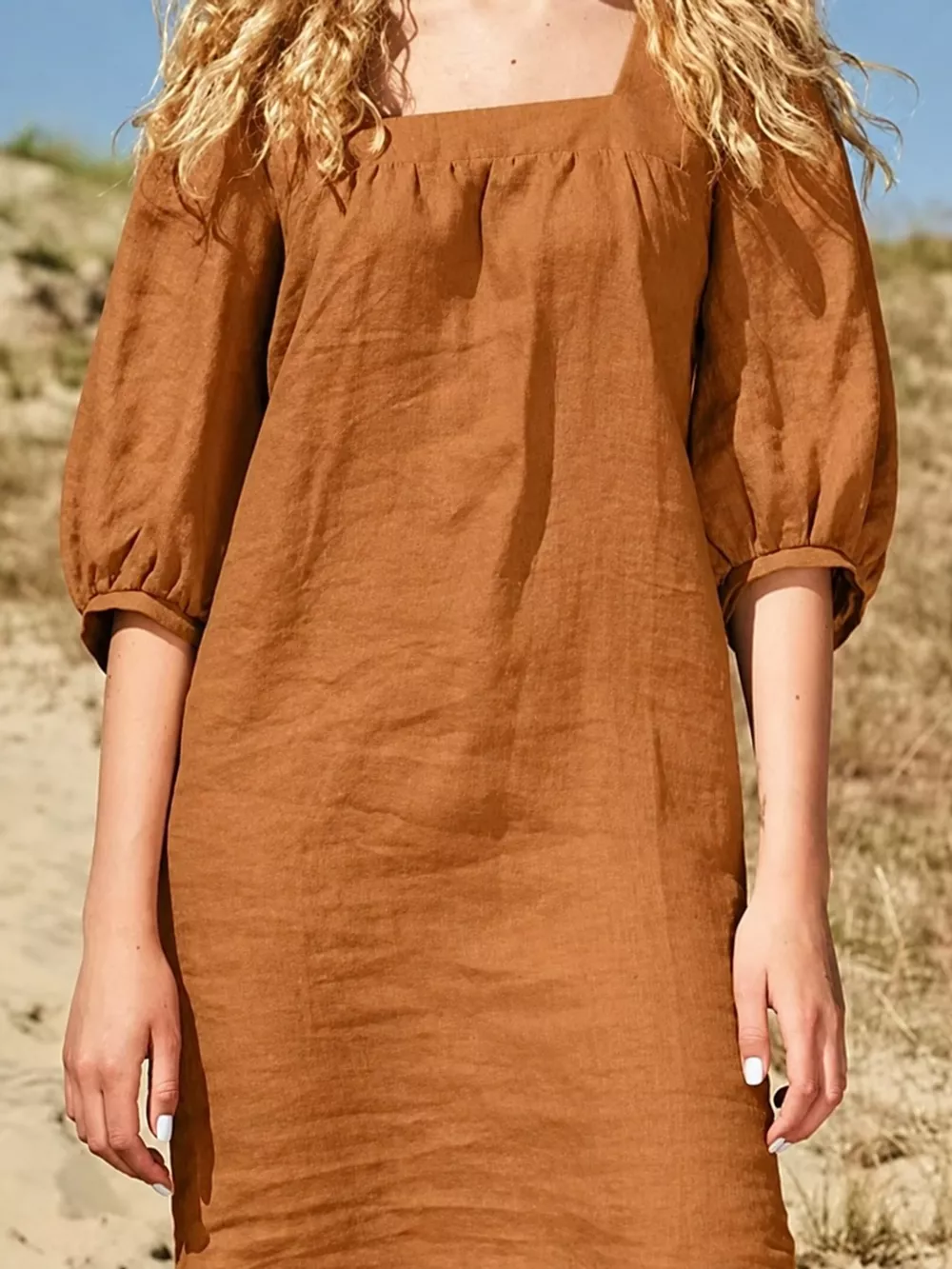 Square Neck Puff Sleeve Mini Dress, image 25