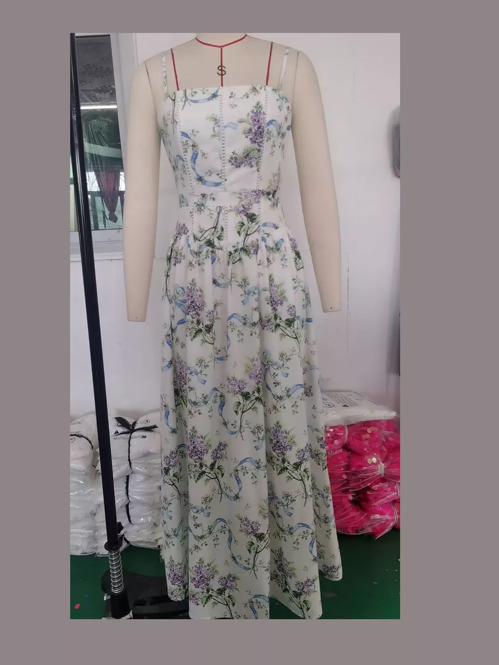 Floral Spaghetti Straps Midi Dress, image 34