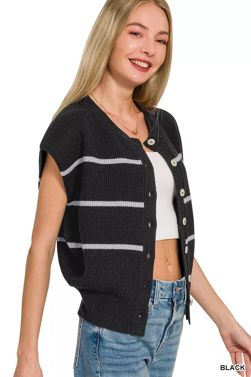 Striped Viscose Sweater Vest, image 4