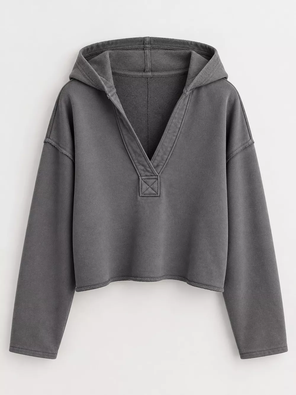 Dropped Shoulder Cropped Hoodie, image 23