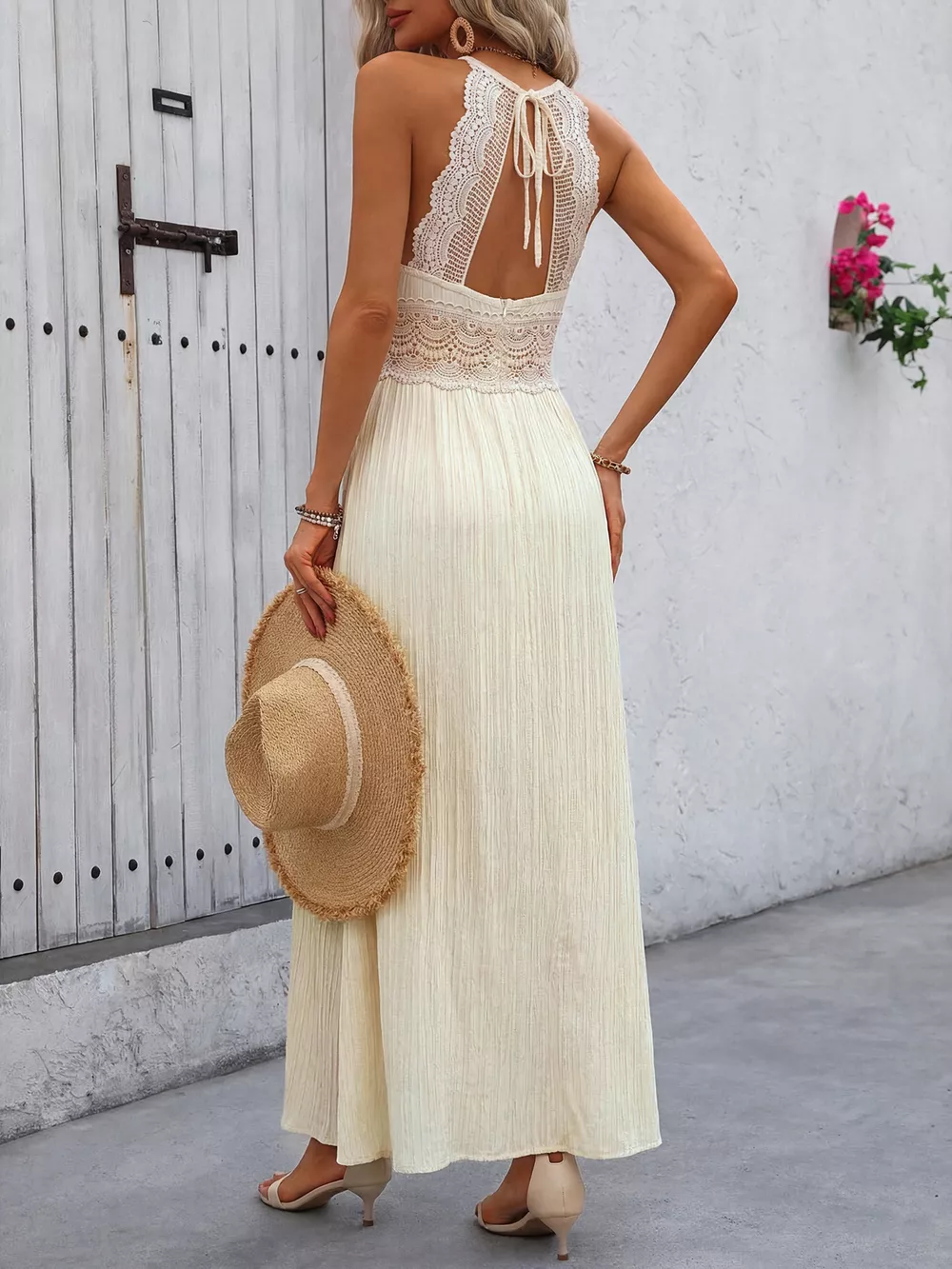 Lace Trim V-Neck Maxi Dress, image 10
