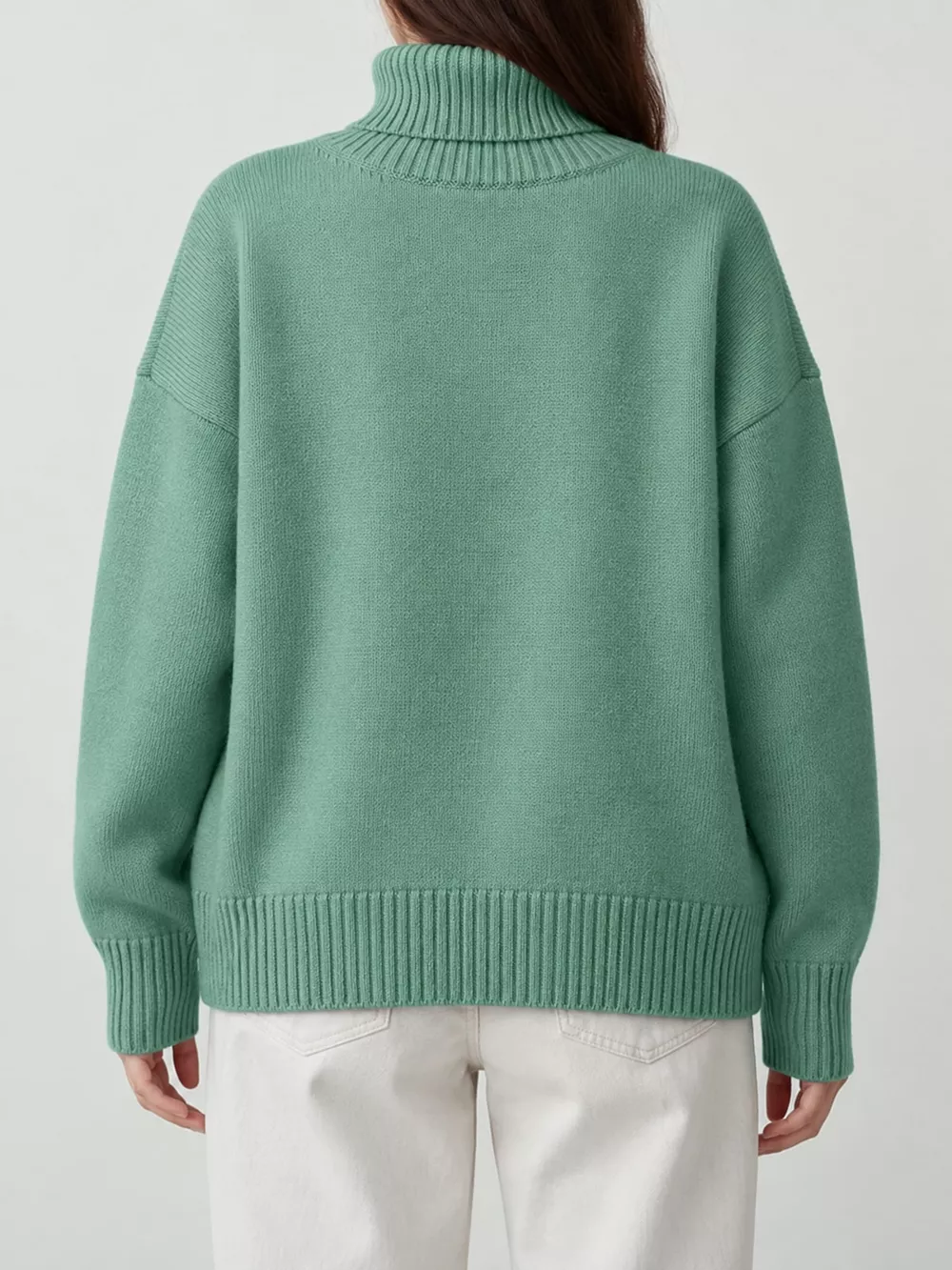 Oversized Turtleneck Dropped Shoulder Sweater, image 43