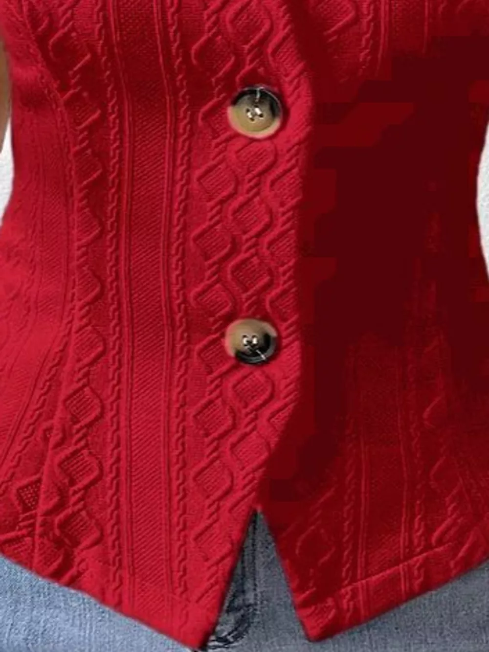 Textured Slim-Fit Button-Down Vest Coat, image 21