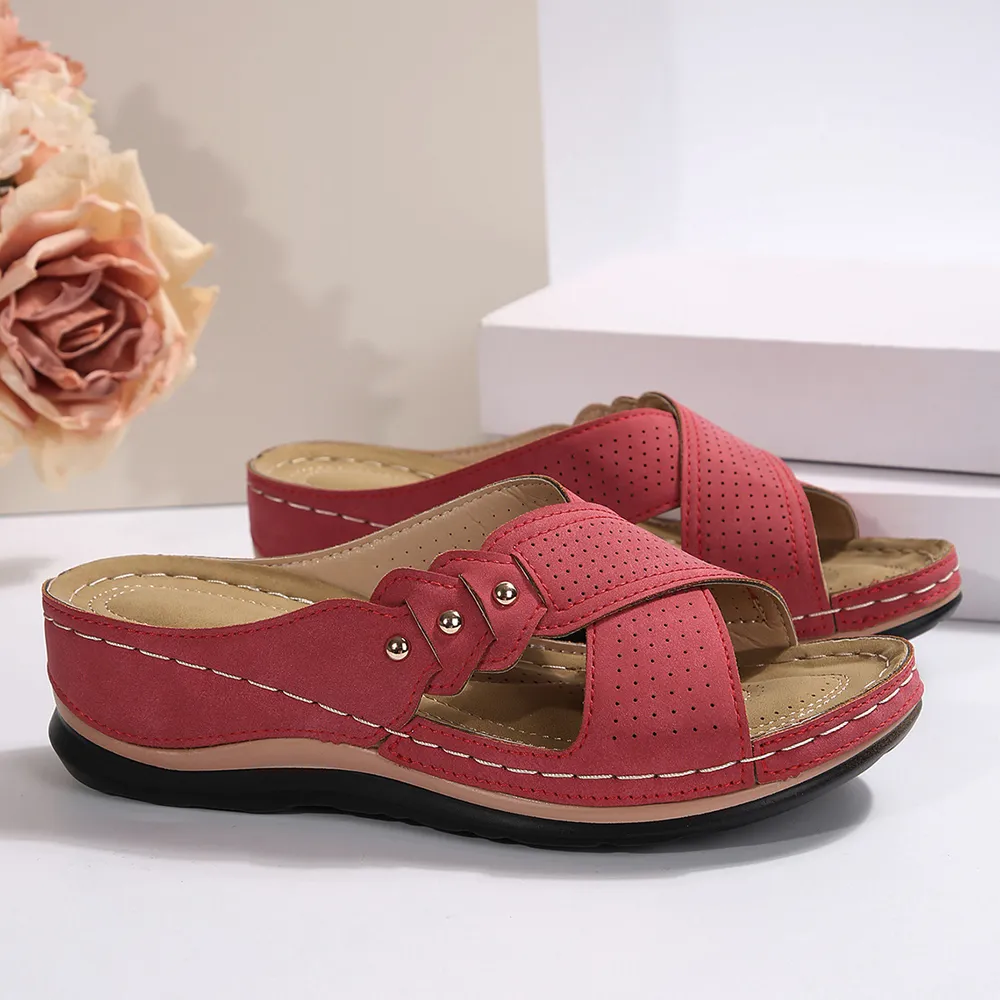 Crisscross Open Toe Wedge Sandals, image 14