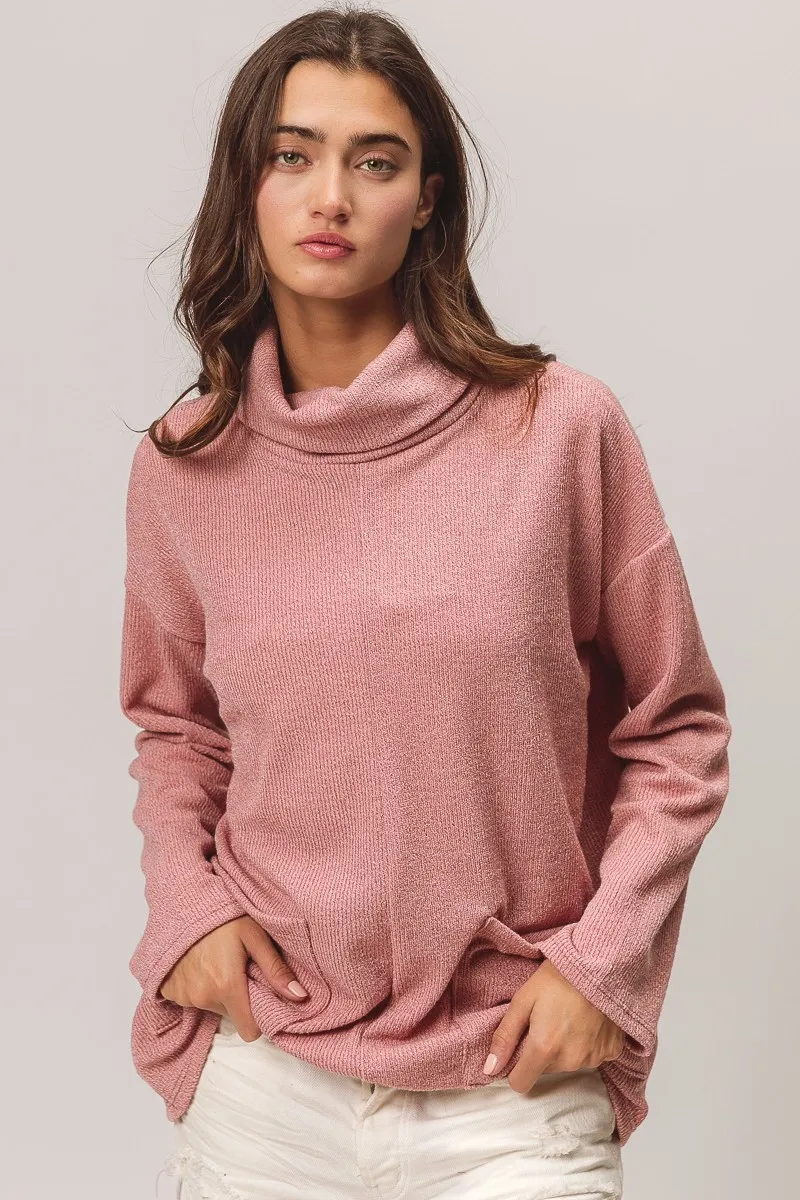 Piper Rib Double Pocket Turtle Neck Sweater, image 4
