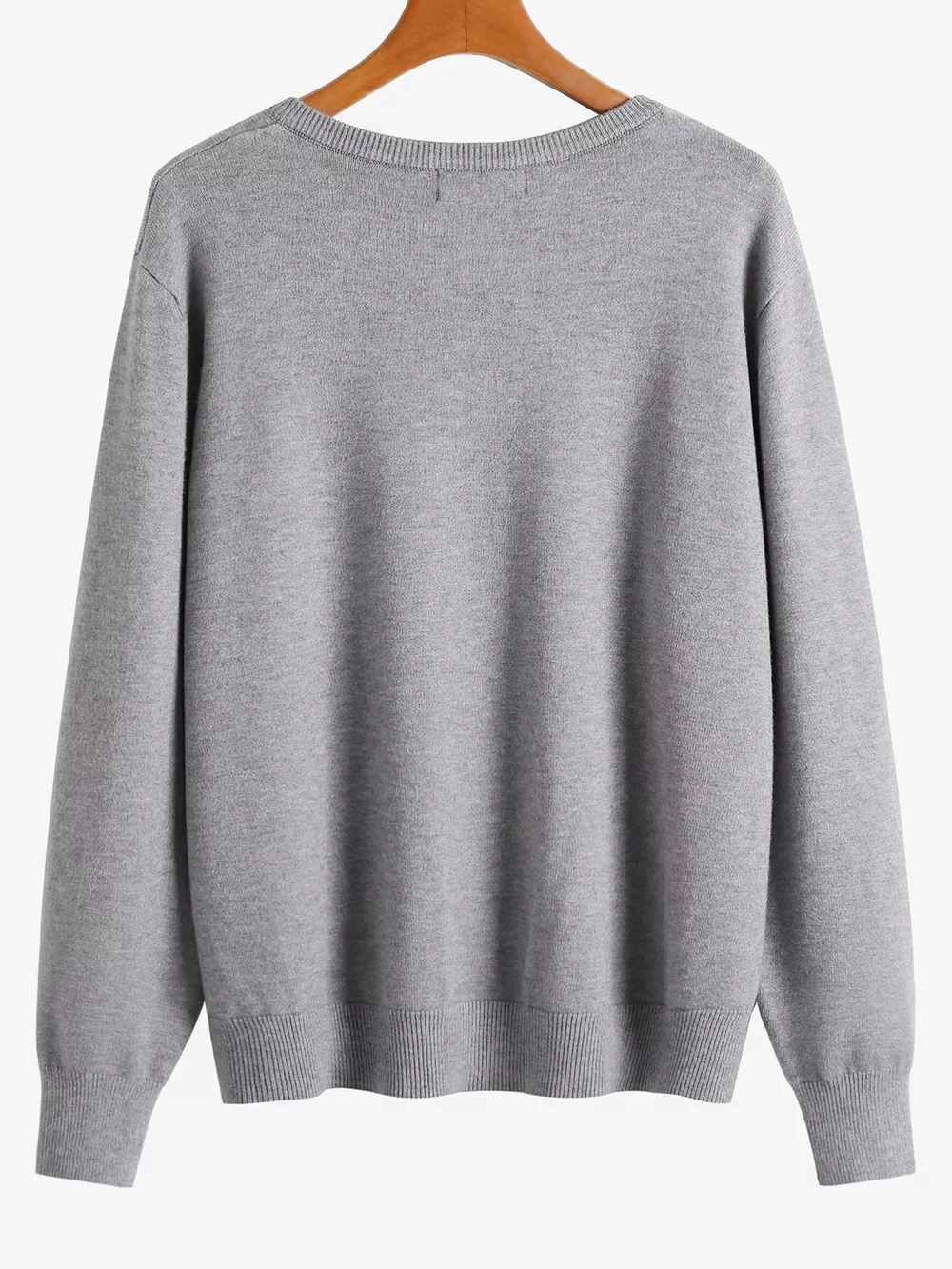 Plus Size Crew Neck Button-Down Knit Cardigan, image 3