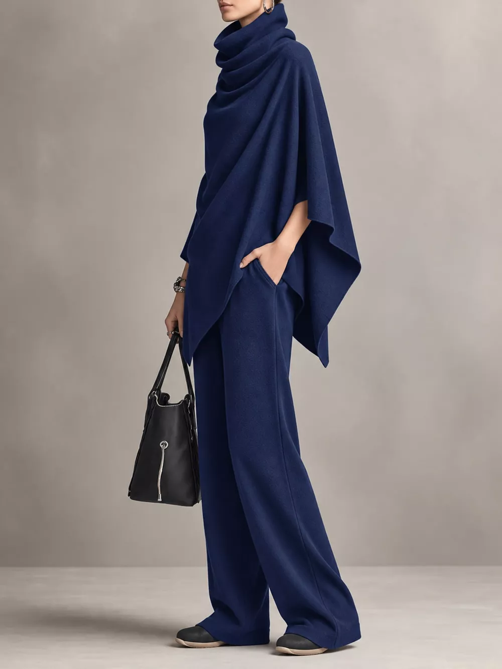 Full Size Turtleneck Poncho and Wide-Leg Pants Set Plus Size, image 20
