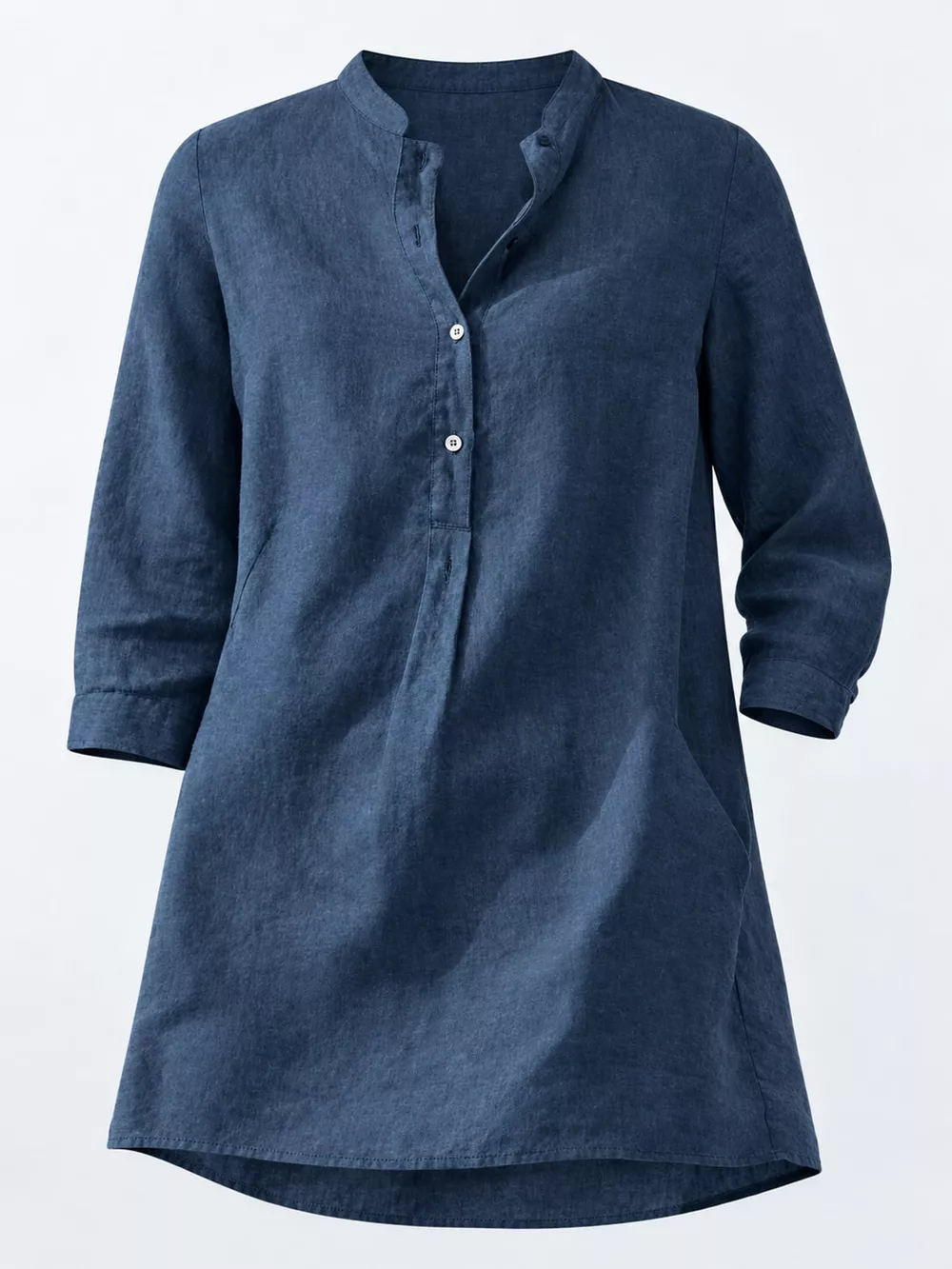 Full Size Button Detail 3/4 Sleeve Blouse Plus Size, image 13