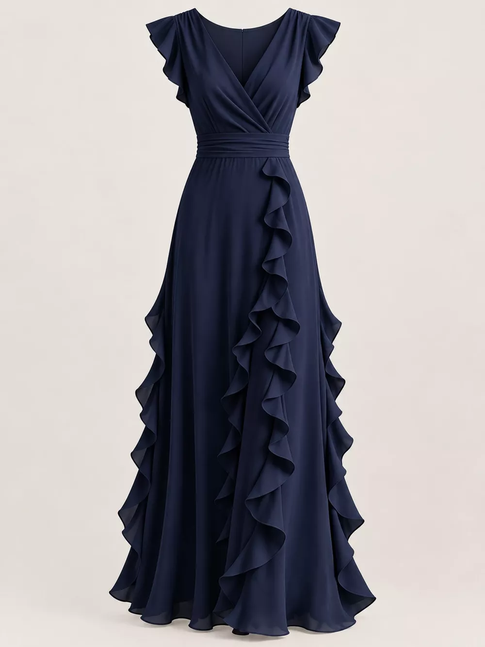 Ruffled Surplice Sleeveless Maxi Dress, image 34