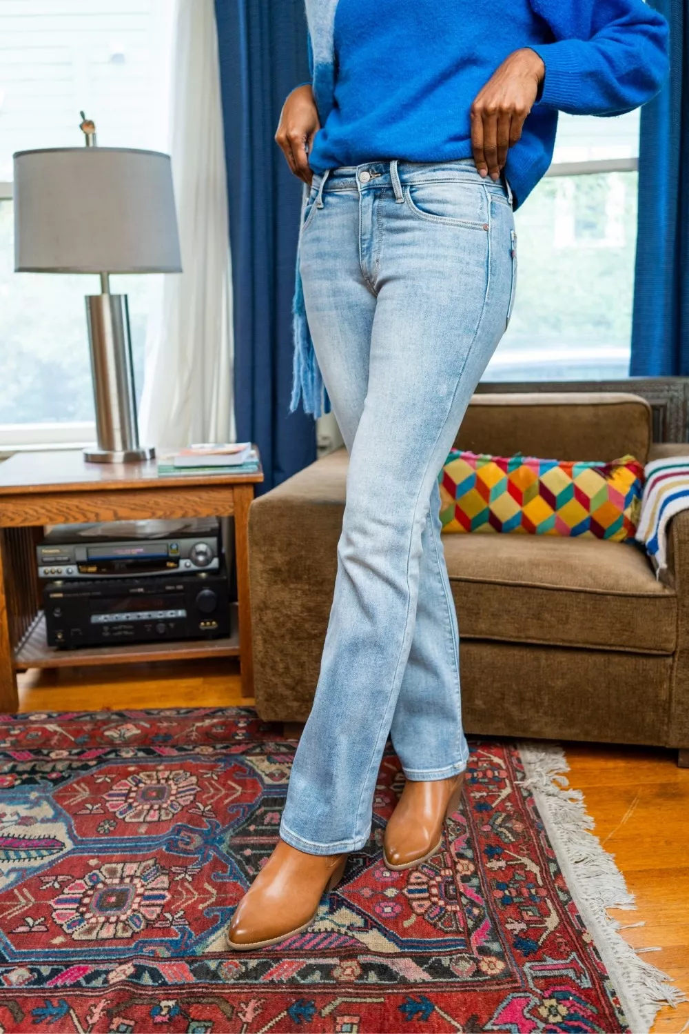 Mid Rise Thermal Bootcut Jeans, image 6