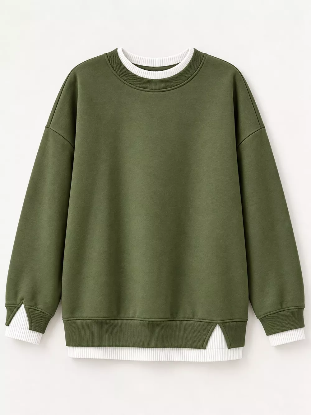Full Size Layered Look Crew Neck Sweatshirt Plus Size, image 17