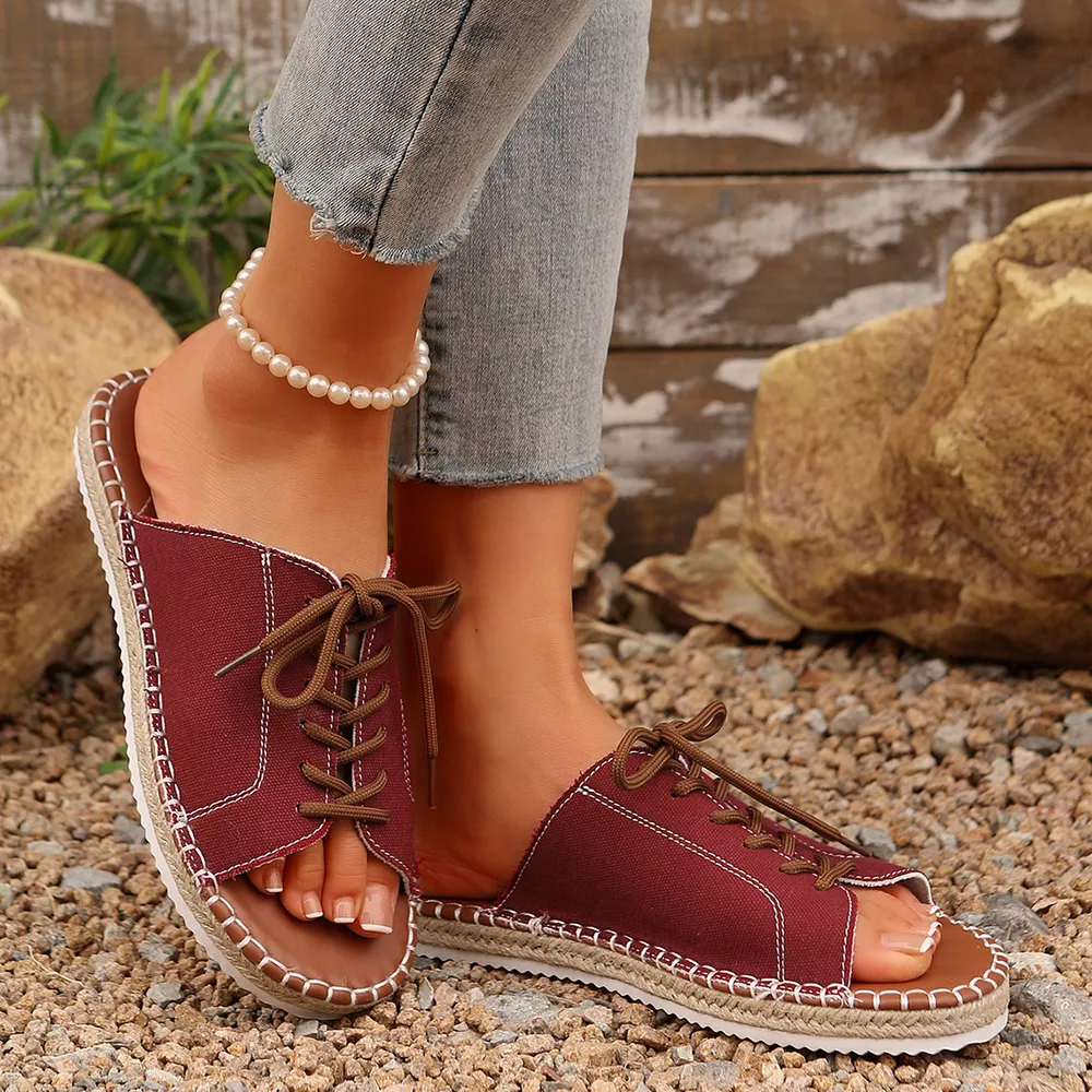 Open Toe Lace Up Sandals, image 11