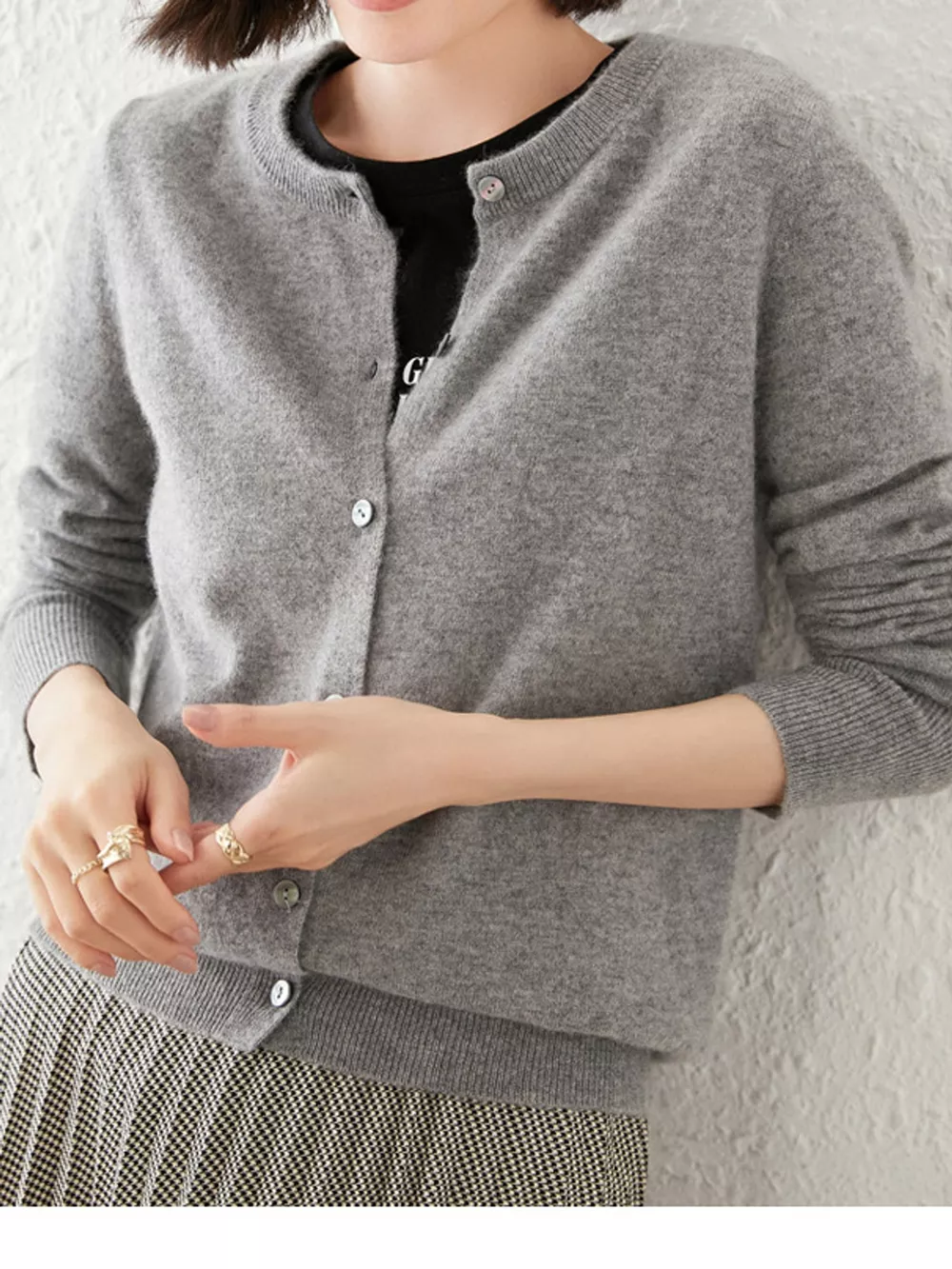 Crew Neck Button-Down Cardigan, image 71