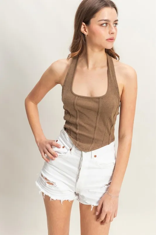 Mineral Wash Halter Neck Everyday Top, image 4