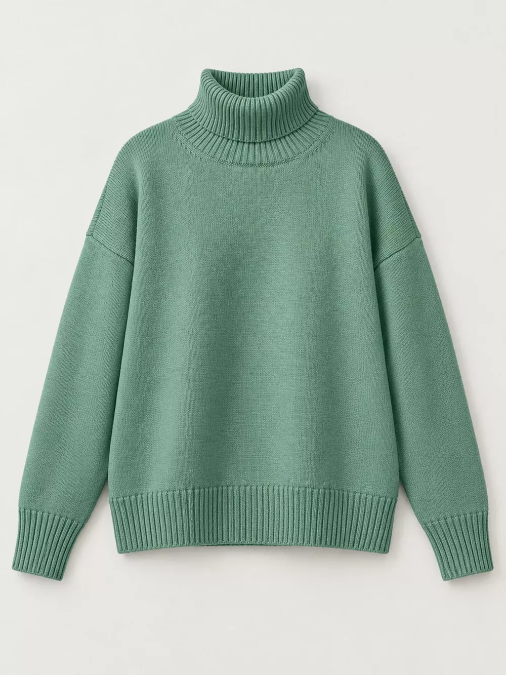 Oversized Turtleneck Dropped Shoulder Sweater, image 44