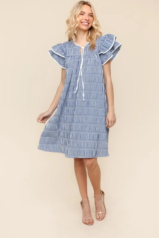 Double Ruffle Sleeve Dress with Side Pockets, image 6