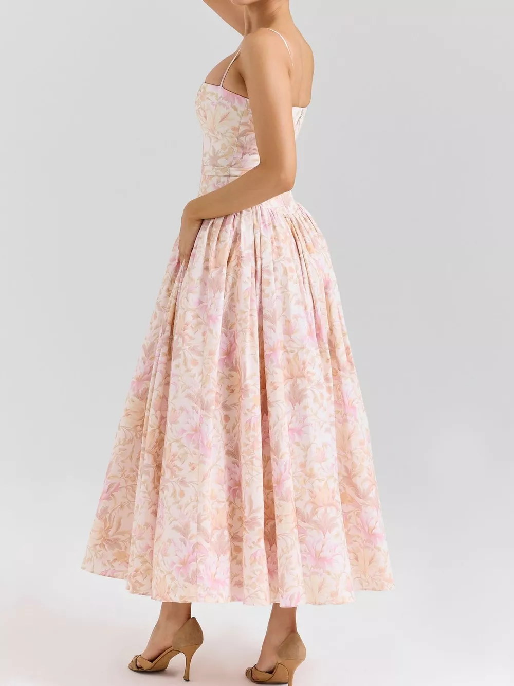 Floral Spaghetti Straps Midi Dress, image 52