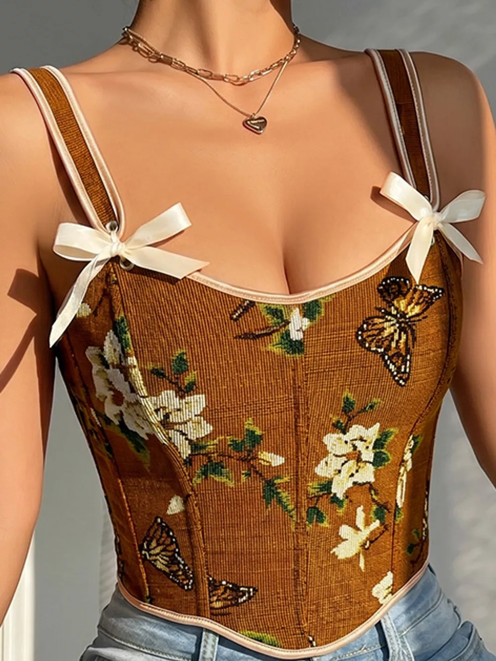 Floral Lace Up Back Tank, image 5