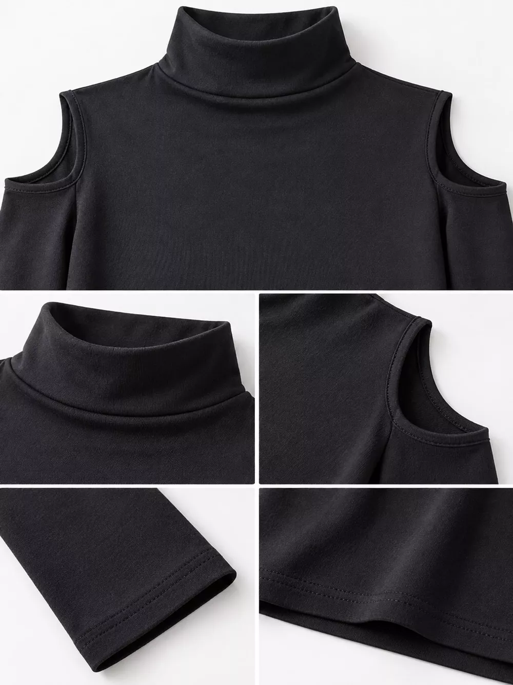 Mock Neck Cold-Shoulder Slim-Fit T-Shirt, image 10