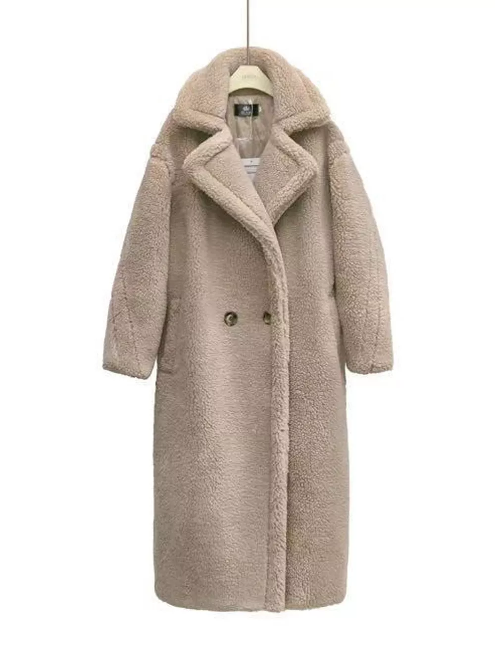 Double-Breasted Fuzzy Longline Outerwear, image 7