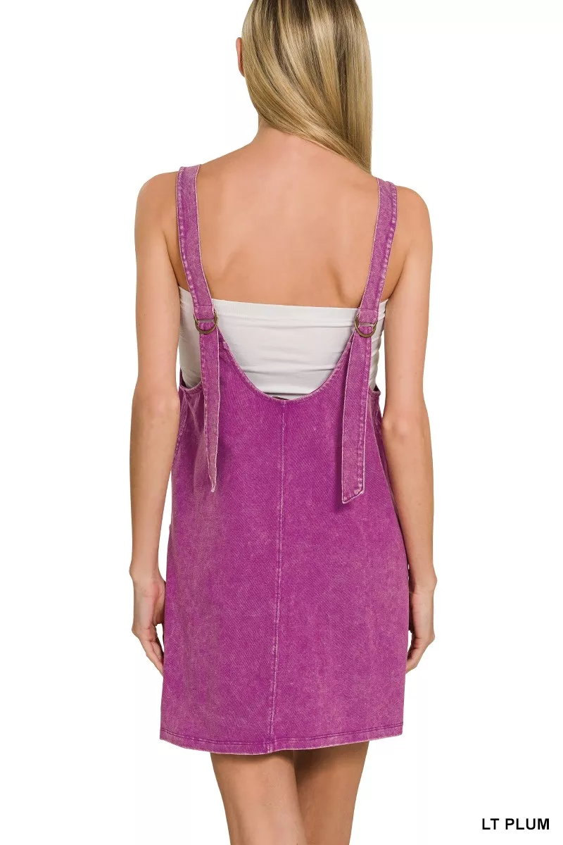 Acid Washed Overall Knit Mini Dress, image 3