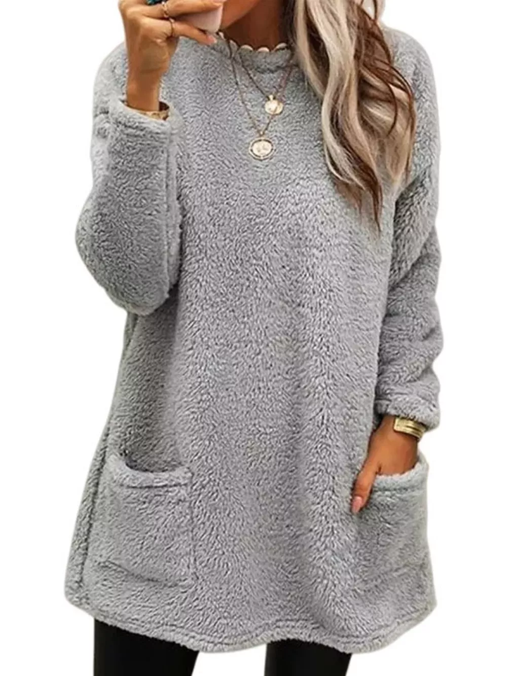 Full Size Fleece Dropped Shoulder Sweatshirt Plus Size, image 4