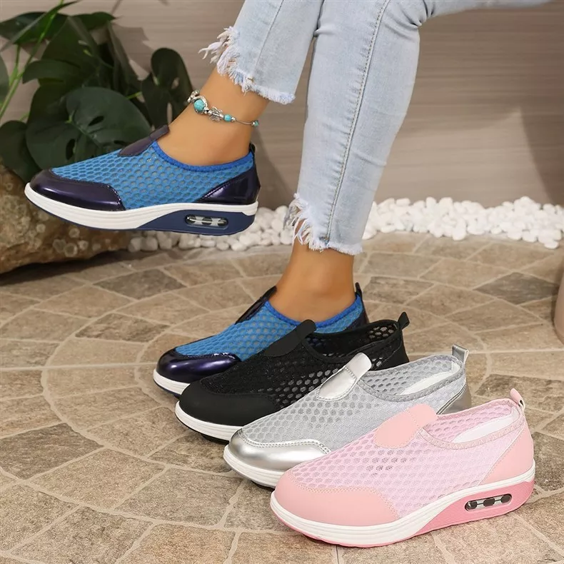 Round Toe Mesh Sneakers, image 2