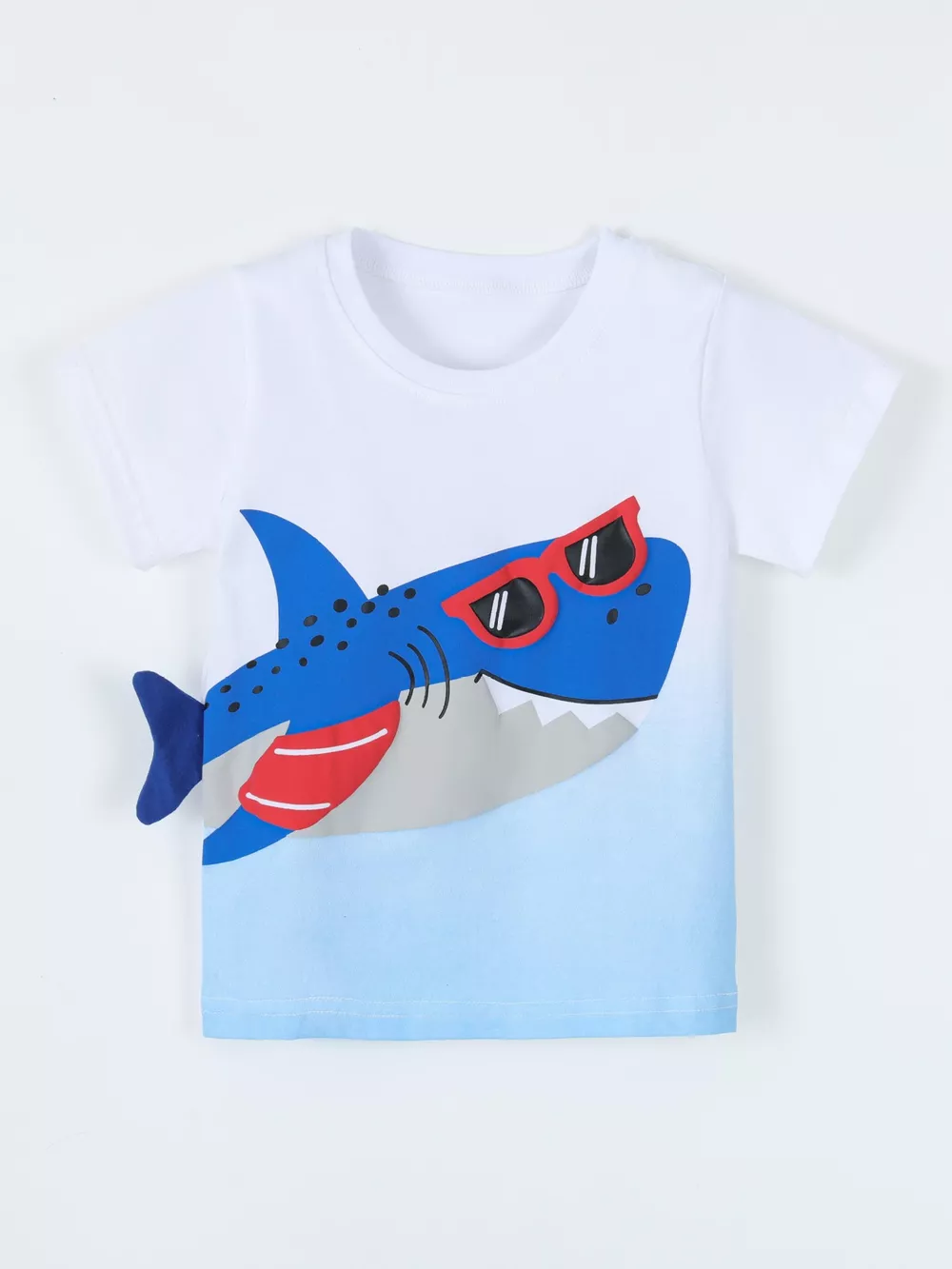 Children's Shark Graphic Round Neck T-Shirt, image 2