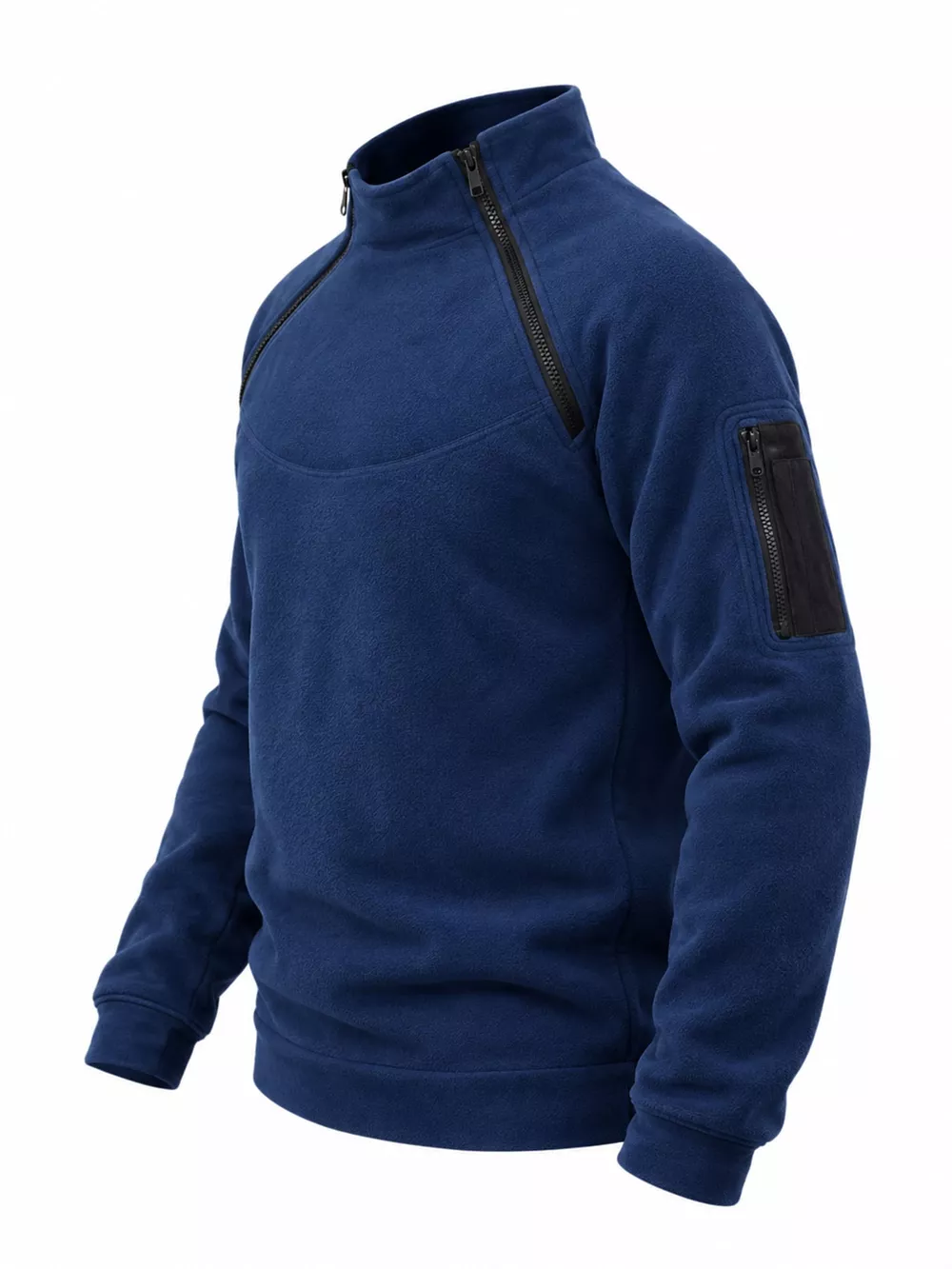 Men's Full Size Fleece Sweatshirt with Dual Zipper Plus Size, image 4