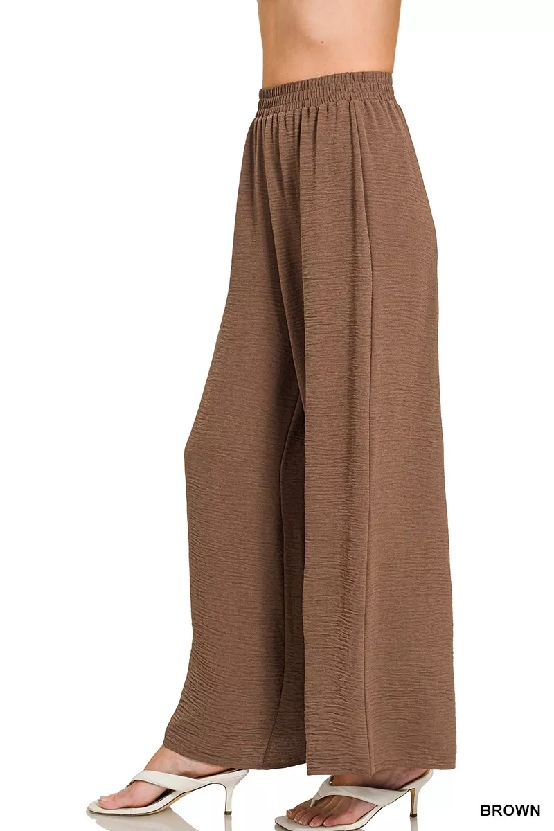Woven Airflow Elastic Waistband Pants, image 2