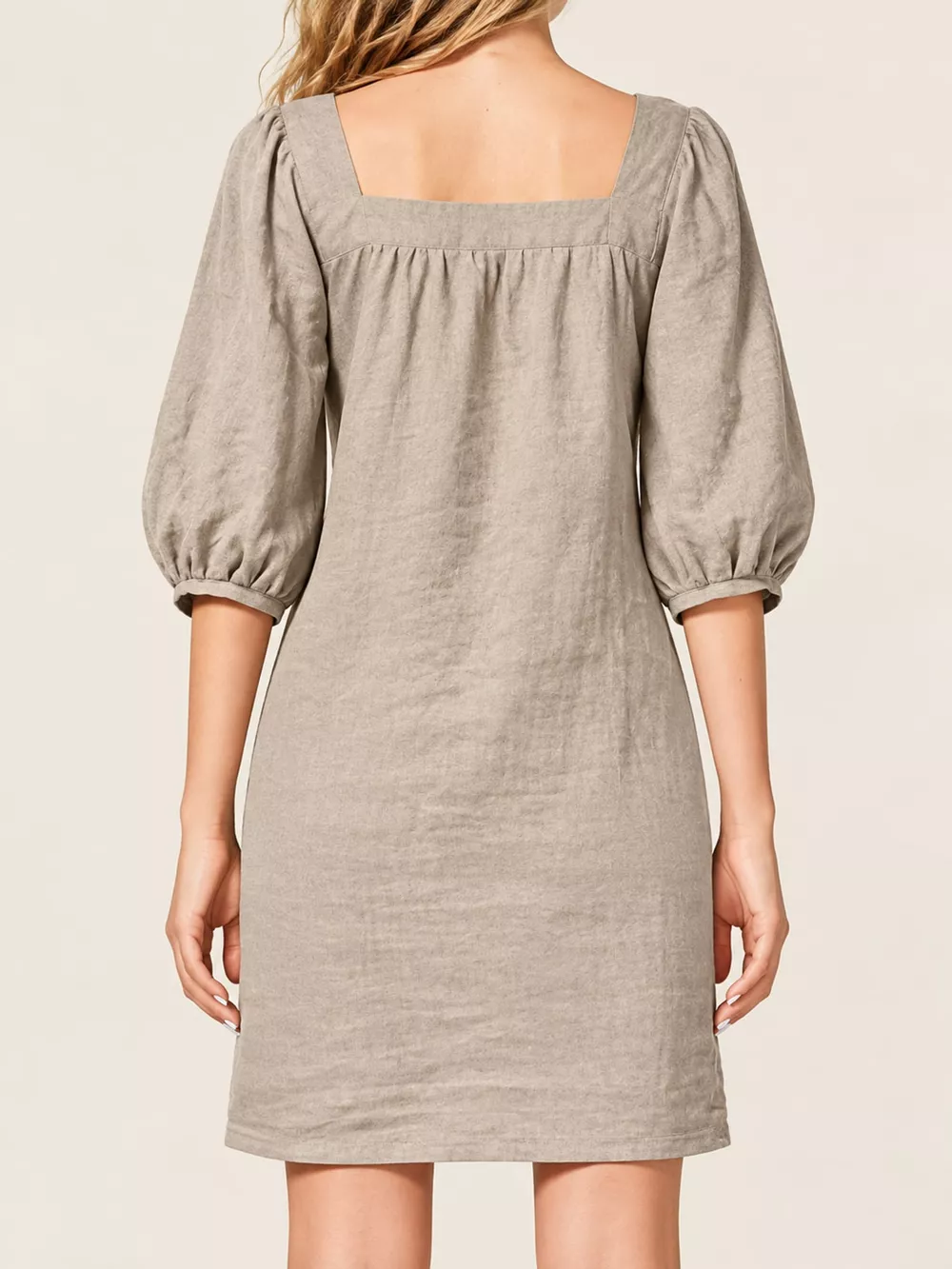 Square Neck Puff Sleeve Mini Dress, image 8