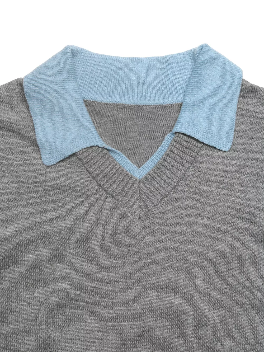 Contrast Collar Dropped Shoulder Sweater, image 6