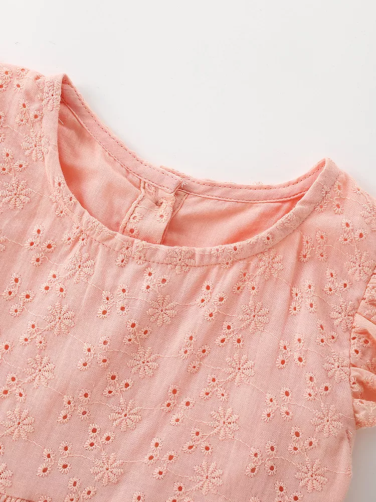 Children's Eyelet Flutter Sleeve Dress, image 3