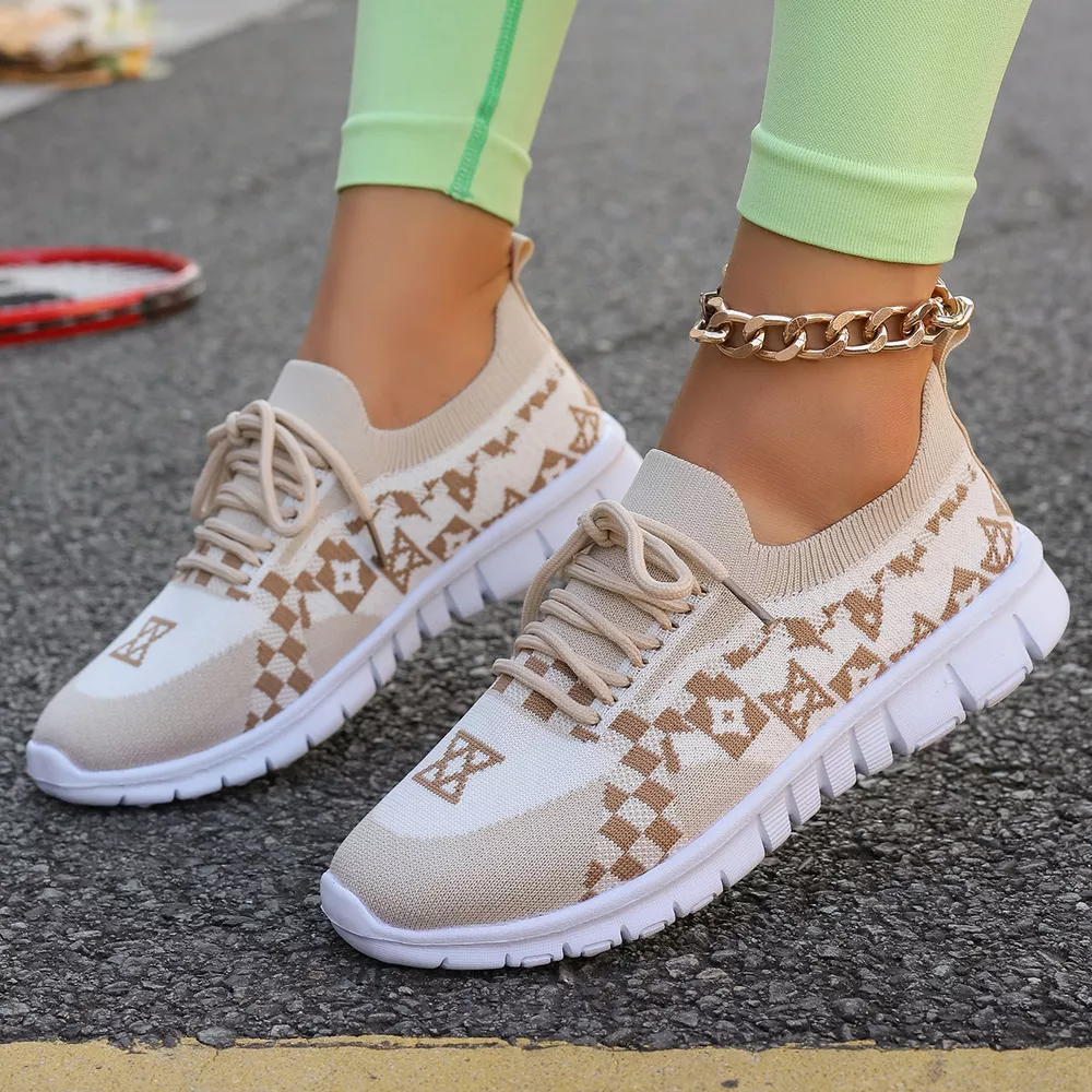 Breathable Mesh Lace Up Sneakers, image 4