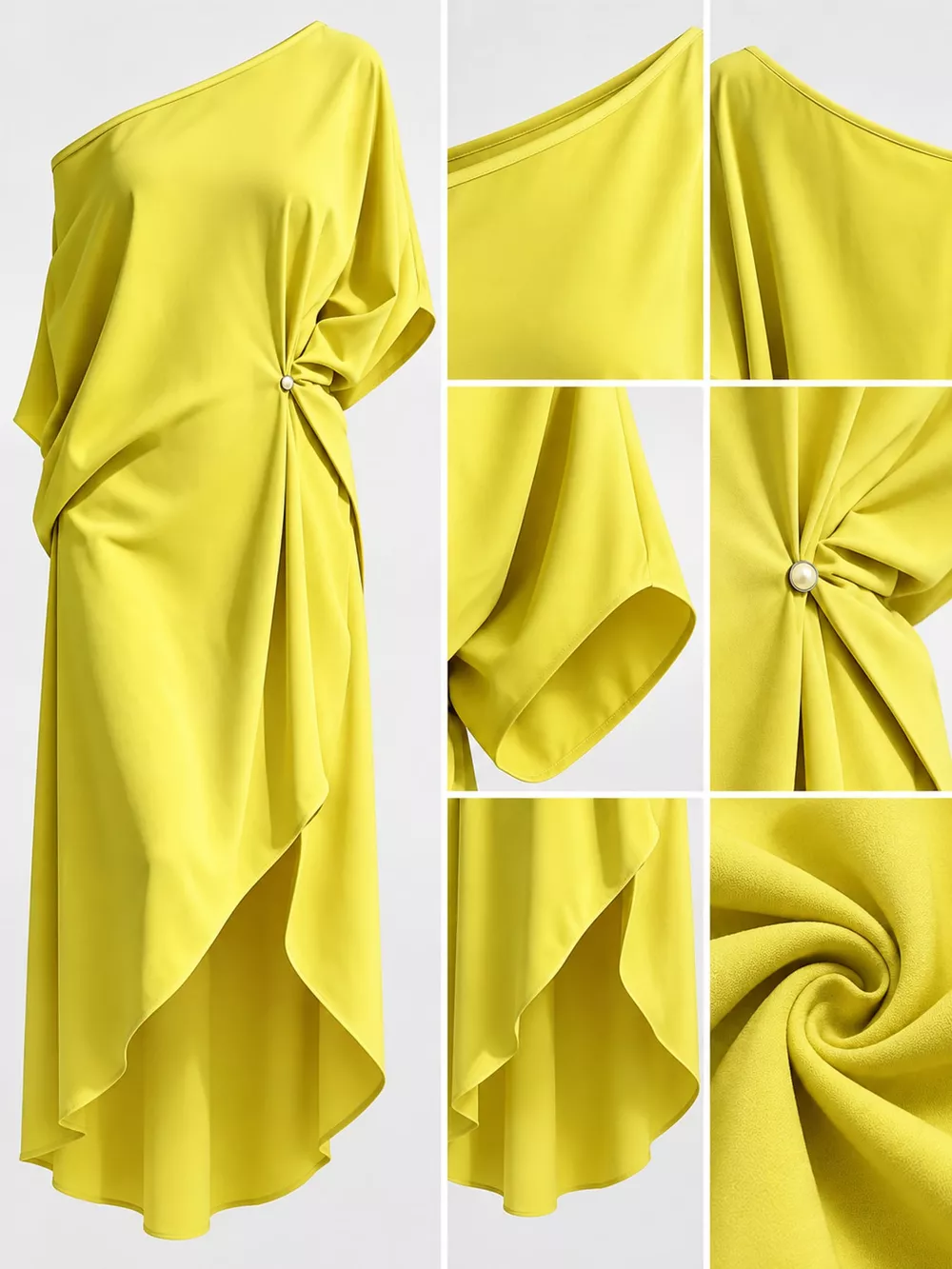 Full Size One-Shoulder Asymmetric Hem Midi Dress Plus Size, image 11