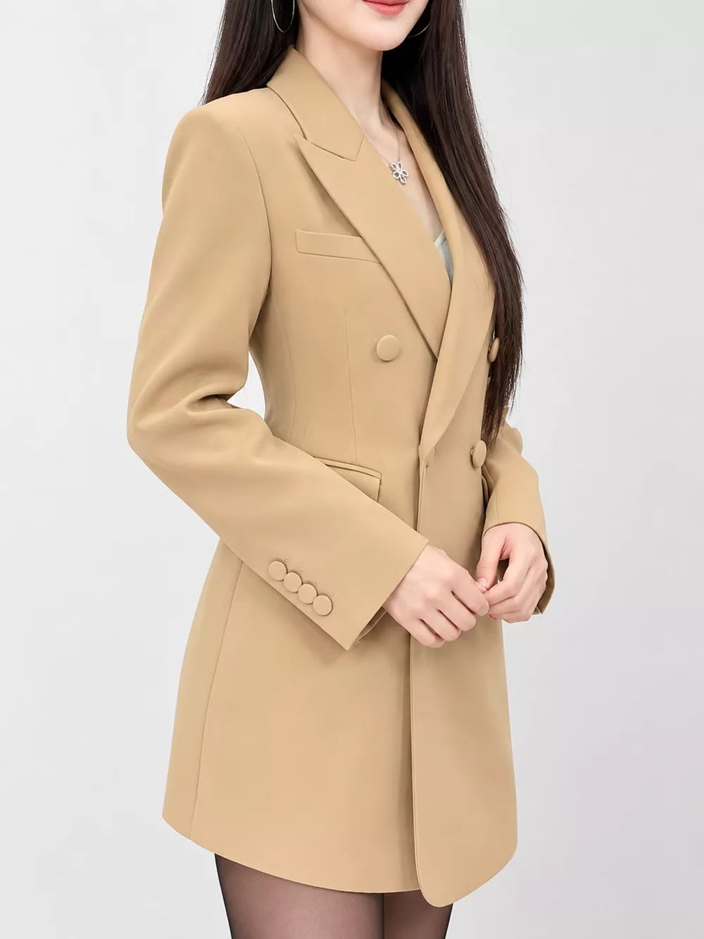 Full Size Double-Breasted Slim-Fit Blazer Plus Size, image 20