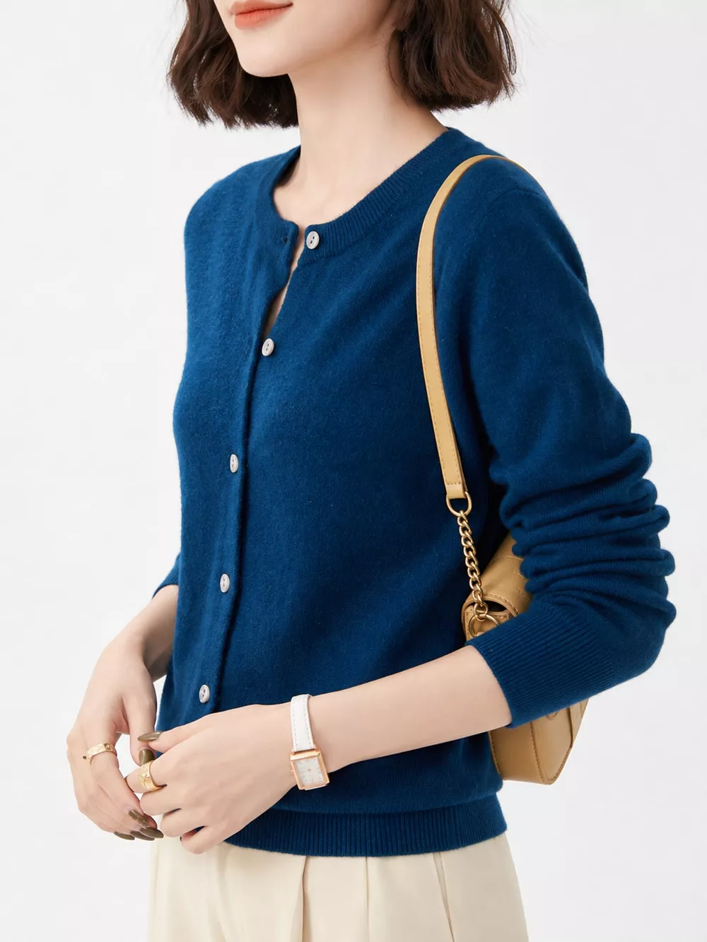 Crew Neck Button-Down Cardigan, image 58