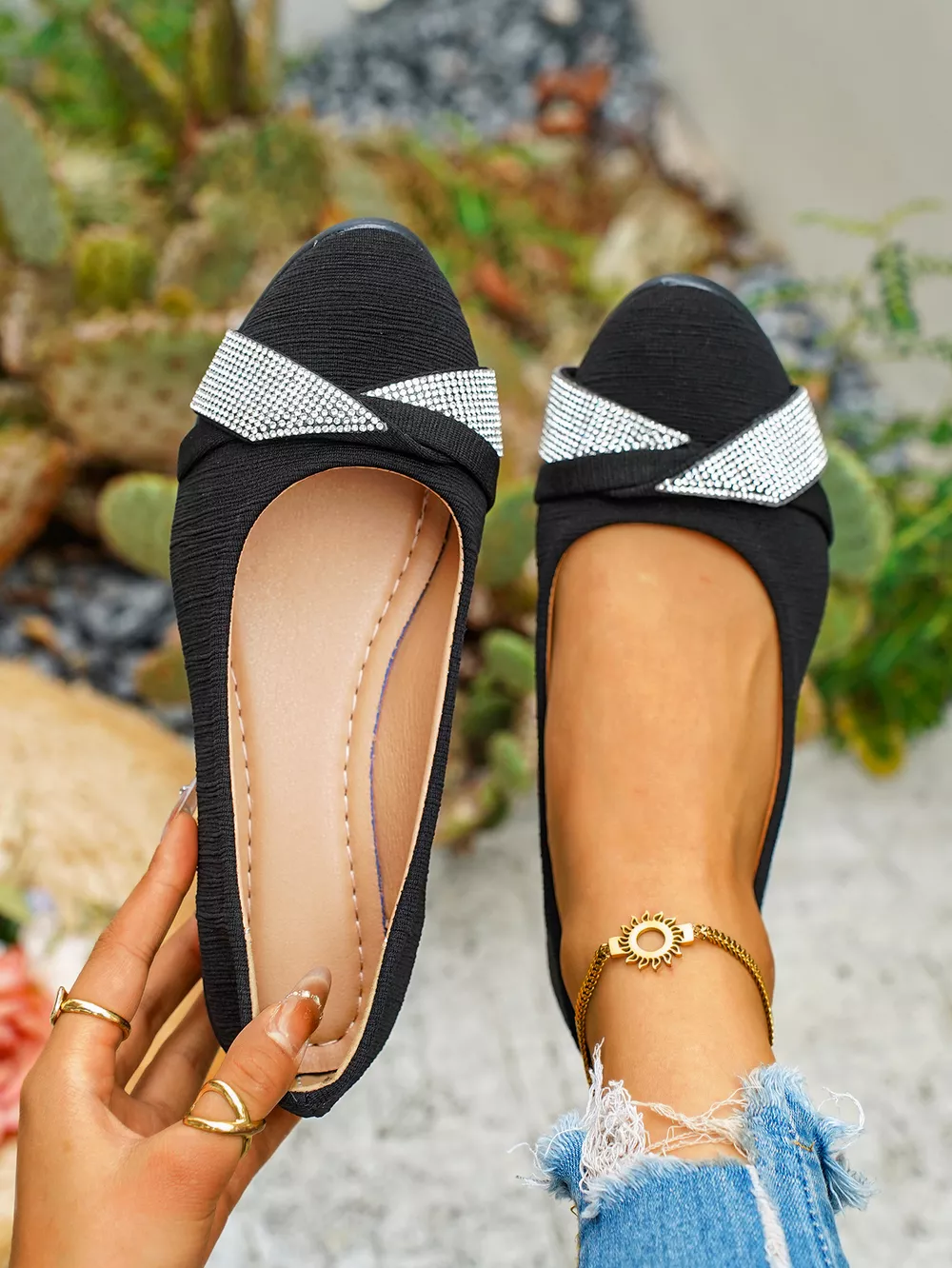 Rhinestone Embellished Wedge Slip-Ons, image 11