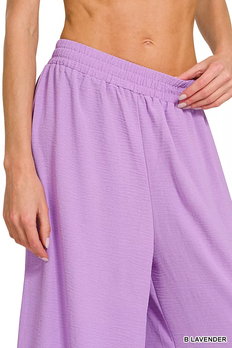 Woven Airflow Twisted Top & Wide Leg Pants Set, image 14