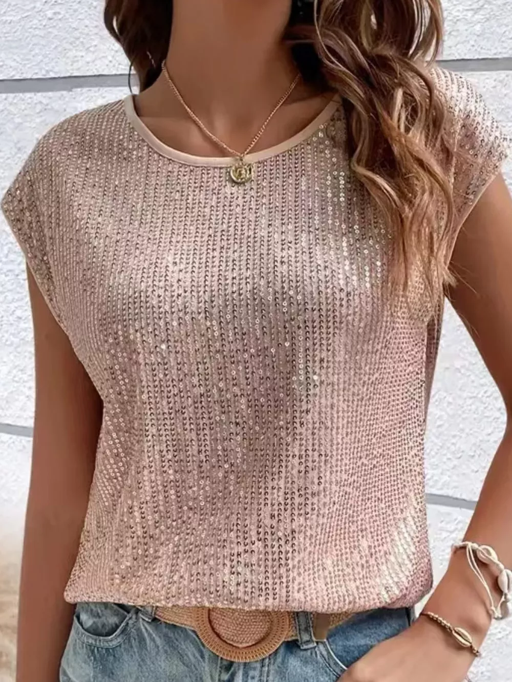 Sequin Round Neck Tank, image 10