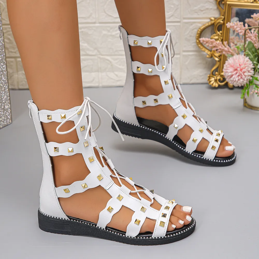 Open Toe Lace Up Sandals, image 8