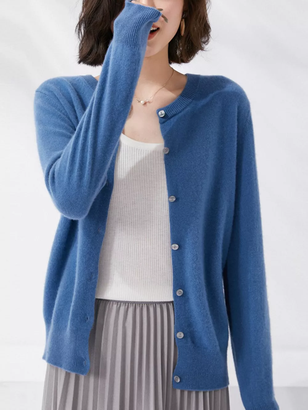 Crew Neck Button-Down Cardigan, image 23