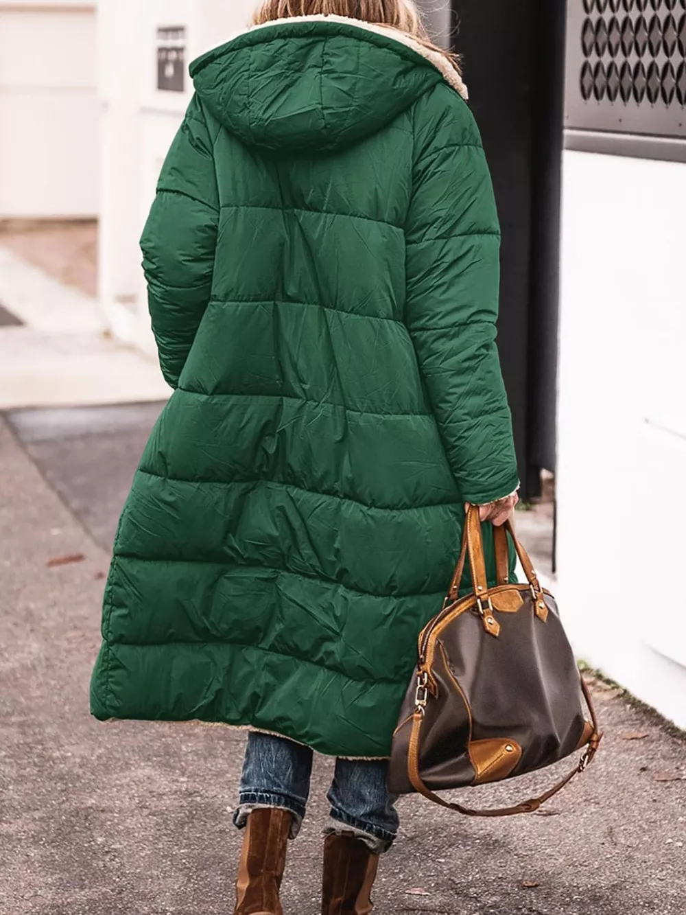 Full Size Longline Sherpa-Lined Hooded Outerwear Plus Size, image 19