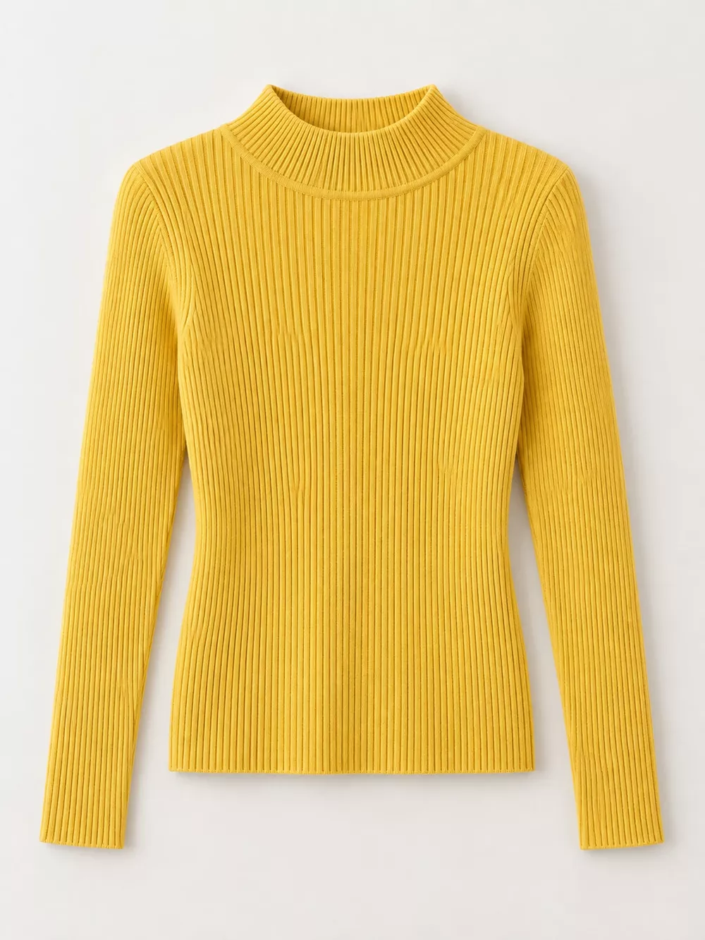 Elegant Slim-Fit Ribbed Mock Neck Knit Top, image 19