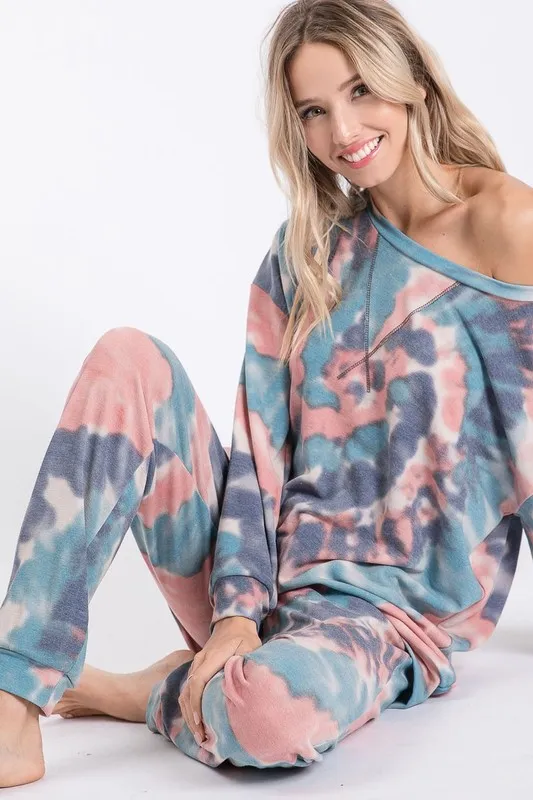 Tie Dye French Terry Casual Pants, image 3