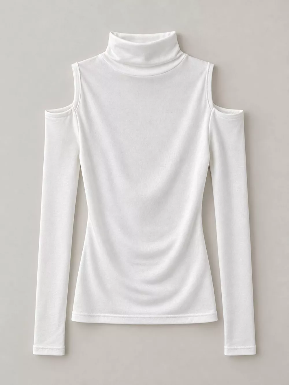 Mock Neck Cold-Shoulder Slim-Fit T-Shirt, image 5