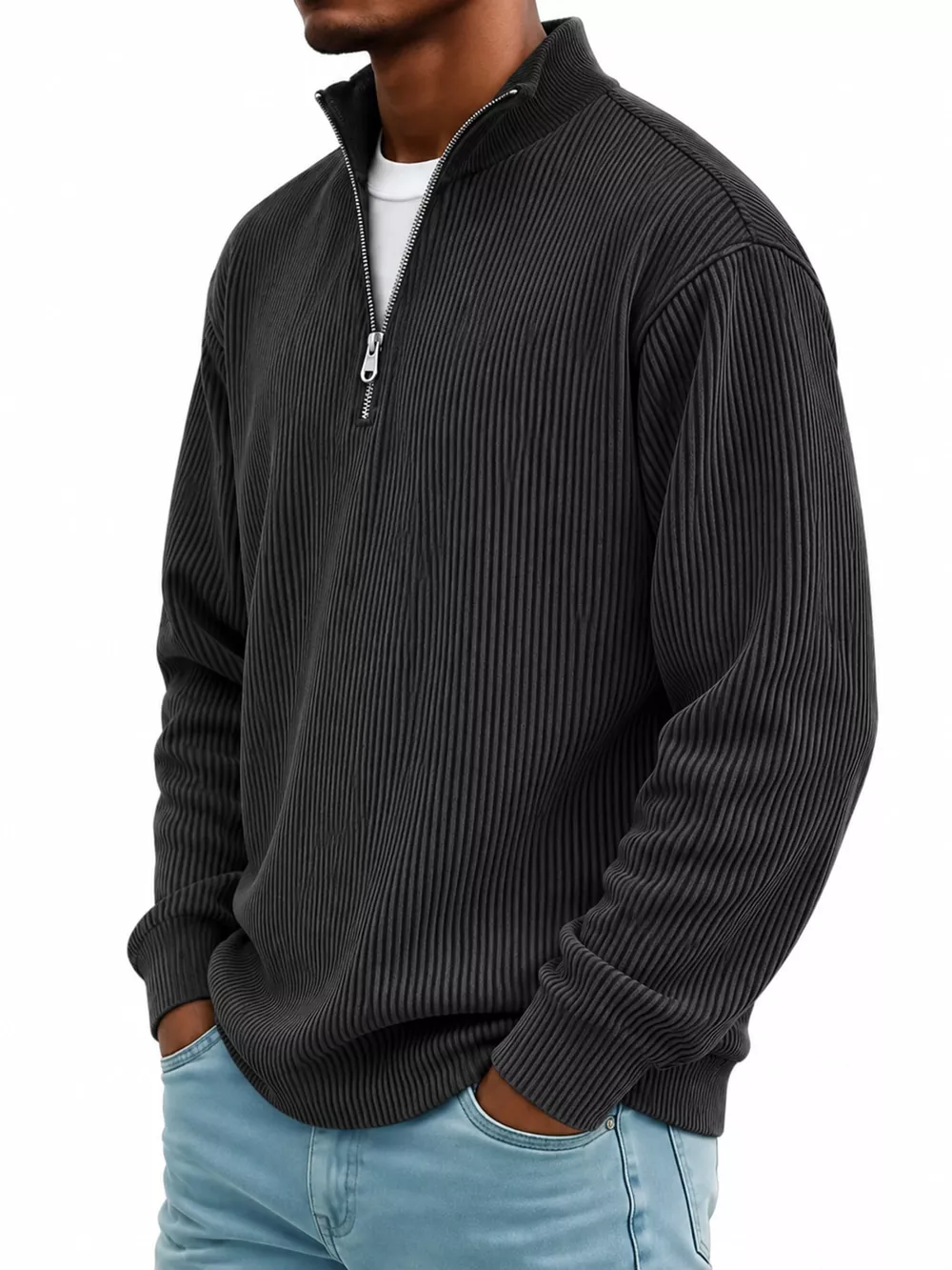 Men's Full Size Quarter-Zip Long Sleeve Sweatshirt Plus Size, image 43