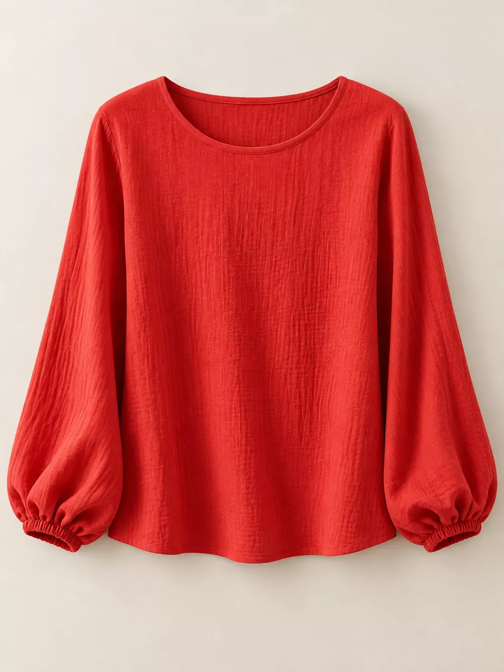 Full Size Elasticated Cuffs Long Sleeve Blouse Plus Size, image 23